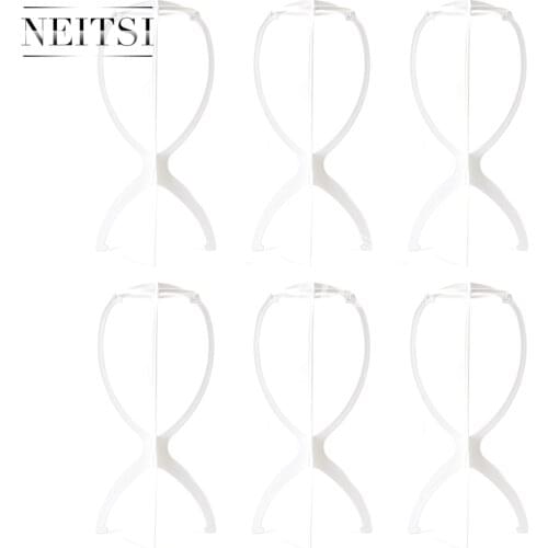 Neitsi Wig Head Stand Hair Accessories/Tools Mannequin Head Stand Wig Holder White Color 6pcs/lot