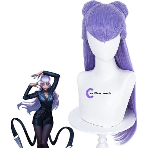 Cosplay wigLeague of Legends LOL KDA Evelyn mixed purple double-package half-head cos wig anime cosplay