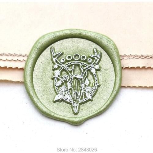 Cow skull Seal Stamp,Retro seal stamp,moon phase Seal Stamp Kit,invitation seals,gift packing Party seal