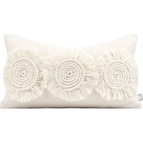 Simple Knitted Floral Cushion Covers Home Decorative Bedroom Sofa Pillow Cover Light Luxury Living Room CushionsWaist Pillowcase
