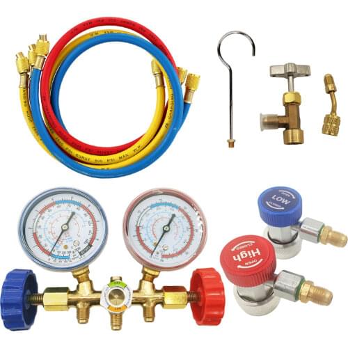 R134A Refrigerant Manifold Gauge Air Condition Refrigeration Set Air Conditioning Tools Manifold For R12 R22 R404A R134A