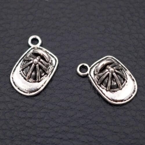 Retro 3D Helmet Pendant Fireman Helmet Charms Security Helmet Charms DIY Metal Jewelry Charms A1994 15pcs
