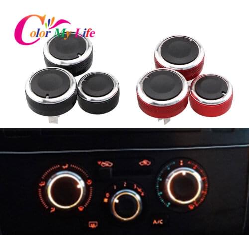 Color My Life Aluminum Alloy Air Condition Knob AC Knob for Nissan TIIDA VN200 LIVINA 04-10 Sylphy 2012 Accessories