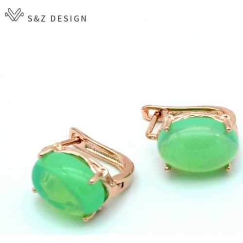 S&Z Cute Smooth Egg Shape Earrings 585 Rose Gold Japanese/Korean For Women Girls Dangle Earrings Jewelry Wedding Party Gift
