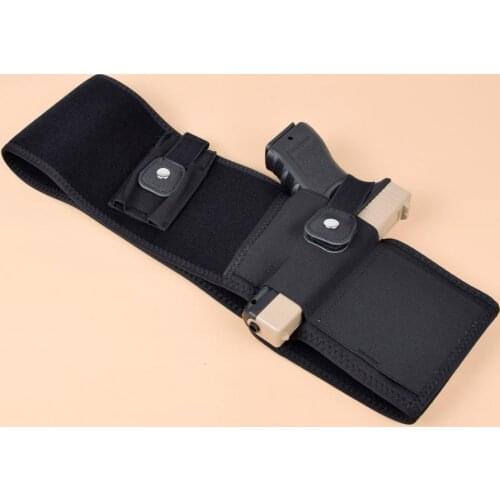 Airsoft Tactical Belly Band Left Hand Gun Holster for Revolver FullSize Compact Ruger Taurus Glock Hunting Pistol