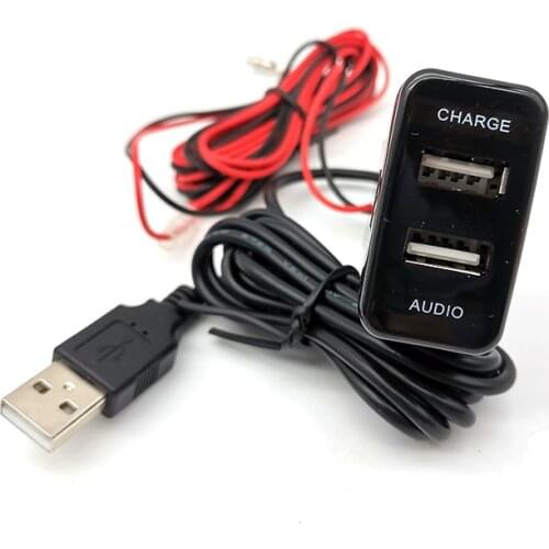 Car LED Dual USB Charger with Audio Port For Toyota FJ Cruiser 2007-2011 09