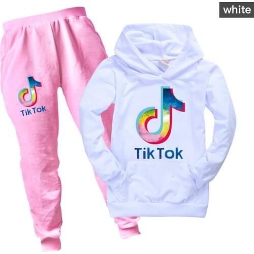 TIK TOK Girl Christmas Outfit Cotton Halloween Shirts for Toddlers Teens Sweatshirt Baby Tracksuit 2pcs Boys Hooded Suit