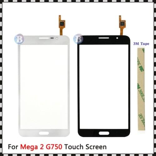 High Quality 6.0" For Samsung Galaxy Mega 2 Mega2 G750 Touch Screen Digitizer Sensor Outer Front Glass Lens Panel Black White