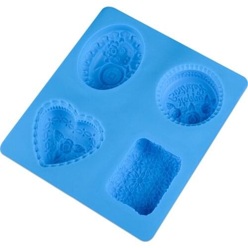 1 piece embossed pattern soap silicone mold Candle dripping pottery clay mold aromatherapy Mousse Dessert Cake Molds