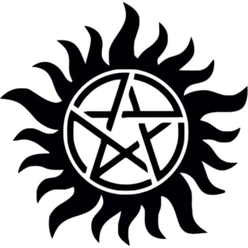 15cm*15cm Supernatural Anti Posession Cartoon Vinyl Stickers Decals Car Styling Black/Silver S3-4648