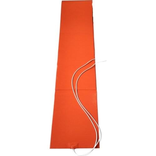 220v 2500w 250*2800*1.5mm Silicone Rubber Strip Heater Band 1000mm lead wire come out from middle of 250mm side