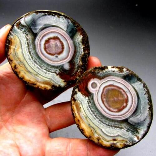 240g Pair of Unpolished Achat Agate Thunderegg Half Geode - crystals and stones healing Mineral specimen Home Decor L0124