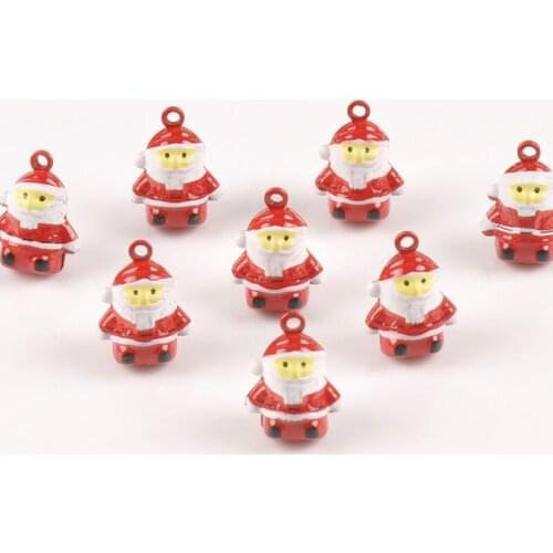 5pcs Santa Claus Charms Cartoon Jingle Bells Christmas Decoration Gift Wholesale for Wind bell making 18mm YKL0697x