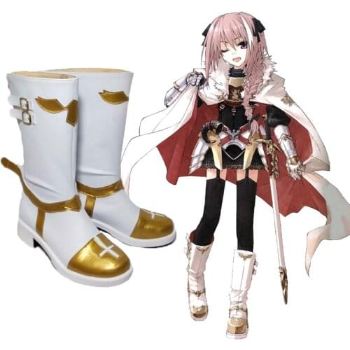 New Fate Grand Order Rider Astolfo Cosplay Shoes PU Leather Anime Cosplay Boots Halloween Party Shoes