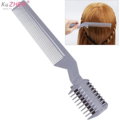 Long Handle Hair Razor Cutting Thinning Comb Home Thinning Trimmer Inside Blades Pro Stainless Steel Blade Salon Hair Razor Comb