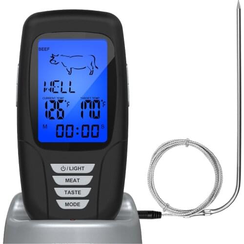 MOSEKO Digital Wireless Meat Thermometer for Food Cooking BBQ Grill Oven Kitchen with Timer Temperature Alarm Function 100 meter