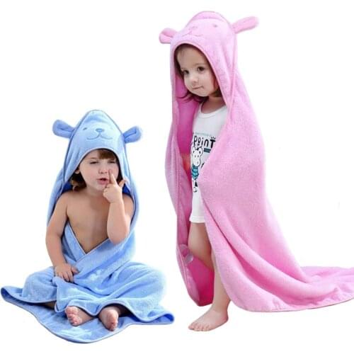 Baby Hooded Bath Towel - 100% Cotton Super Absorbent Baby Shower Gift for Newbron - Bear Ear Bath Towel for Infant Boy and Girl