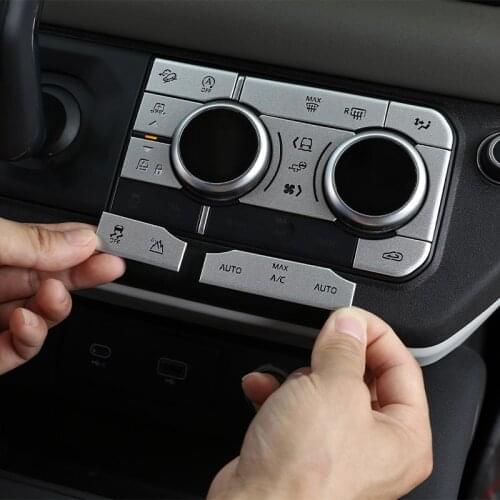For Land Rover new Defender 110 2020-21 Aluminum Alloy Car Air Conditioning Button Decoration Stickers Decorative Strip Interior