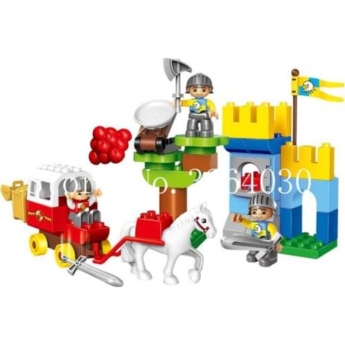 GOROCK Duploe 50pcs Large bricks Castle Treasure Attack set building blocks Compatible with 10569 kids Educational toy