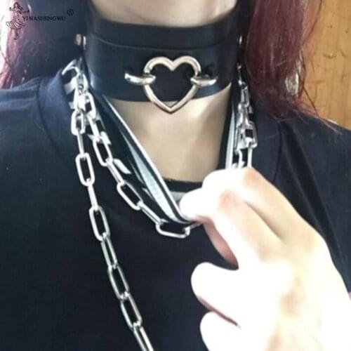 Gothic Cute Style Heart Choker Goth Necklace Jewelry Harajuku Accessories Kawaii Collar For Women Choker Halloween Accessories