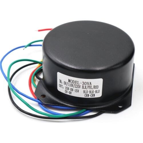 115V-230V 30w Full Shield Irrigation Seal Toroidal transformer Double AC15V-0-15V + single 9V with shield case audio transformer