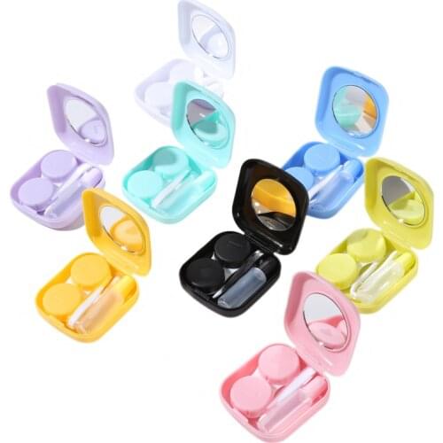 1 PCS Pocket Portable Mini Contact Lens Case Easy Carrying Make Up Beauty Pupil Storage Box Mirror Container Travel Kit