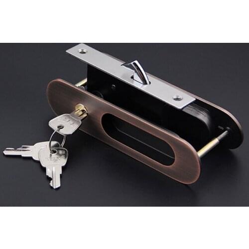 Red bronze shift locks, sliding door locks, flat door locks,for Wooden doors ,Stealth excellent results,copper cylinder CP413