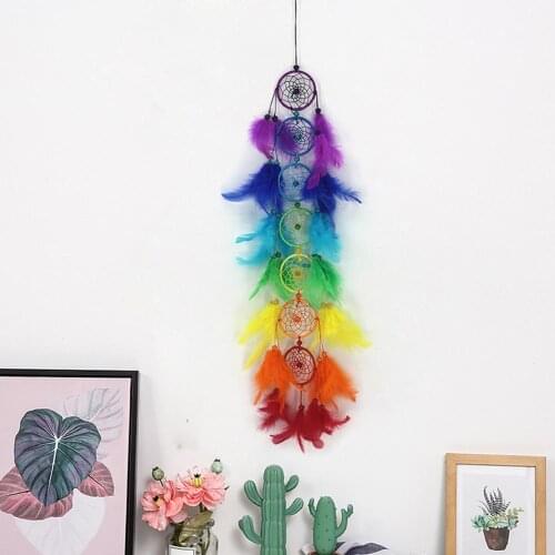 Colorful Feathers Beads Pure Handmade Long Dream Catcher Wall Hanging Dreamcatcher Craft Gift Car Home Decoration