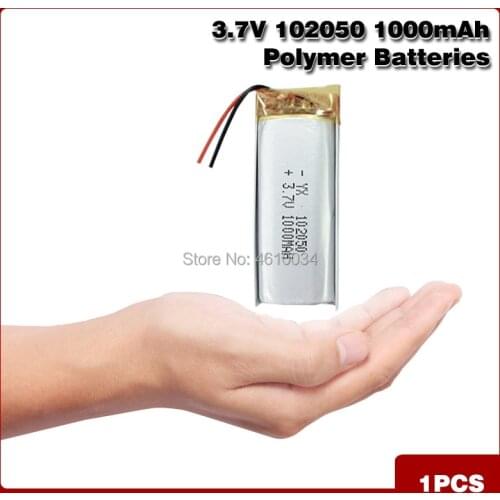 1000mah lithium-ion polymer battery 3.7 V 102050 For MP3 MP4 MP5 GPS KTV household battery amplifier audio computer microphone