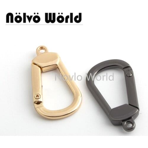 Nolvo World 10-50 pieces 2.5mm 4 colors metal snap hook hardware laser logo snap hook gold metal clasp