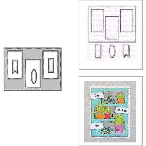 2021 New Tri-Panel Card Base Frame Metal Cutting Dies for DIY Scrapbooking Decor and Card Making Paper Craft Embossing No Stamps