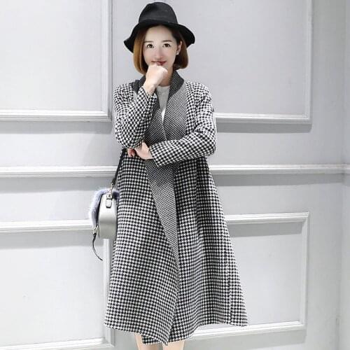 2020 Fashion Wool Coat Female Long Winter Jacket Women A-Line Loose Palid Wool Coats manteau femme hiver 37115 YQ1199