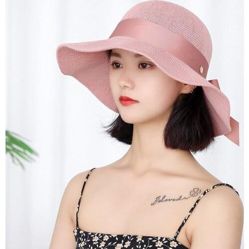 Spring summer knitt Bucket Hats women Bucket fishing Hats Sunscreen sun cap knitting Bucket Hats Outdoor women fisherman hat