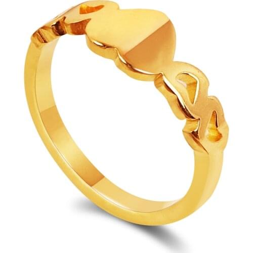 Heart Shaped Couple Ring Gold Color Stainless Steel Commemorate Engagement Finger Rings For Women Simple Jewelry Dropshipping