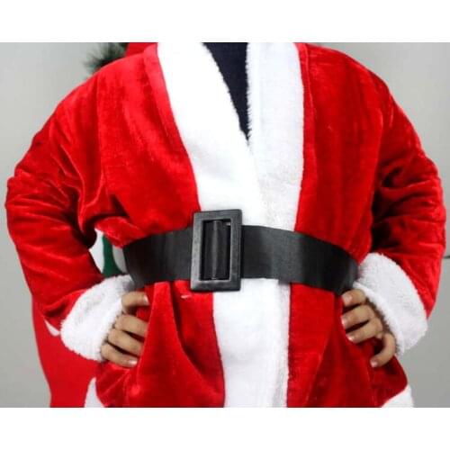 Pleuche Santa dress clothes 3-5 years girls Childrens Christmas costumes show 3 pcs one set (the braid hat dress belt) CT06