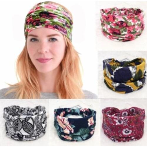 Bohemian Big Wide Cotton Headband for Women Hair Accessories Korean Soft Elastic Head Band Girl Sport Turban Hairbands Headwear