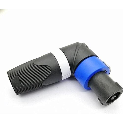 10PC L-type Elbow Speaker connector Right angle 90 Degree 4 Pole Plug Male Professional audio power plug
