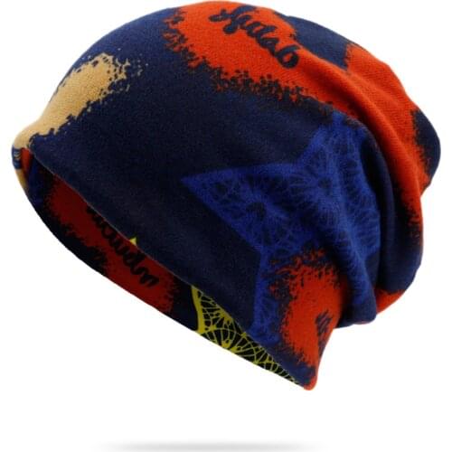 Unisex Warm Plain Skullies Hats Ring Design Five-pointed Star Winter Men Women Hip-Hop Caps Beanie Hat