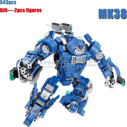 Tony Stark Armor Hulk Infinity war Machine MK44 Hulkbuster patriot with figures Building Blocks bricks Toy for children boy gift