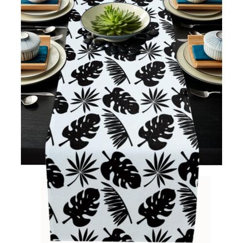 Tropical Jungle Conifer Leaves Home Coffee Table TV Counter Luxury Tablecloth Party Dinner Country Wedding Decoration Tablecloth