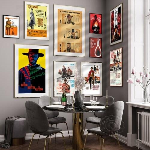 Vintage The Good, the Bad and the Ugly Movie Posters Wall Art Decor Prints Canvas Painting for Bedroom Home Decor Wall stickers