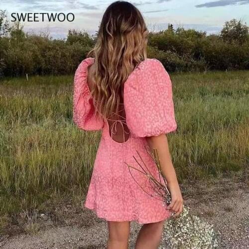 2021 summer ladies sexy pink leopard print back straps mini skirt casual shirt dress party seaside ladies cute dress