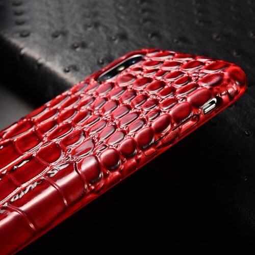 Snake Skin 3D Touch PU Case for iPhone 6s Plus 7 7Plus 8 XR XS 11 Pro MAX Phone Crocodile Texture Glossy Leather Cover