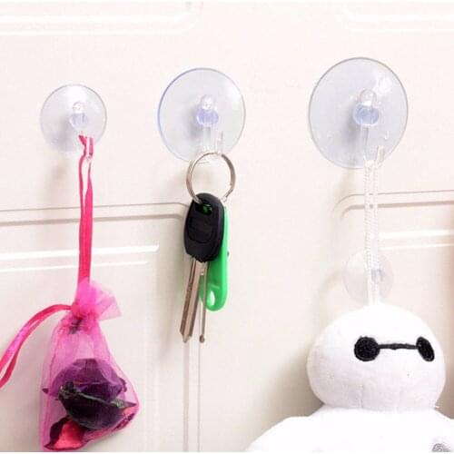 1 PCS Wall Hooks Hanger Kitchen Bathroom Suction Cup Sucker Accessorie Transparent 2.5/3/3.5/8cm