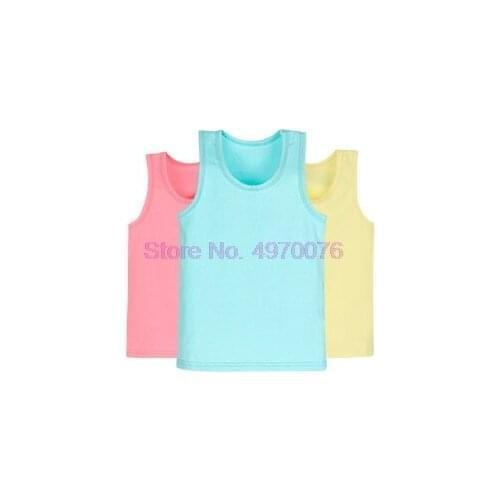 DHL 200pcs Candy Color Children T-shirts Girls Top Cotton Vest Kids Undershirt Baby Singlets