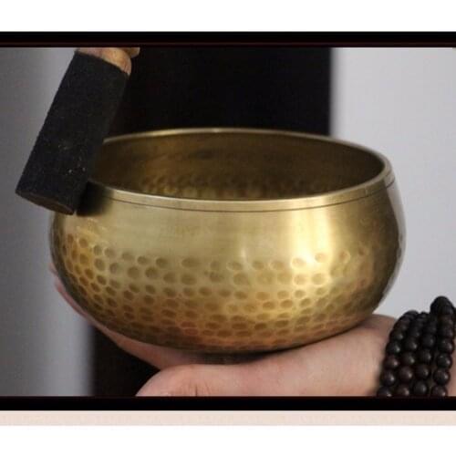 2020 Copper Crafted Gilt Yoga Singing Bowl Buddhism Tibetan Chakra Meditation Yoga Dropshipping