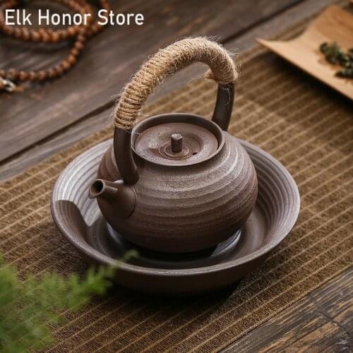 220ml Vintage Coarse Pottery Loop-handled Teapot Crockery Anti-scald Ceramic Teapot Personal Dahpngpao Tea Maker Teaware Gifts