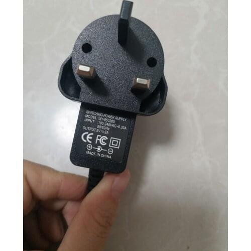 Uk plug adapter 5v 2a DC 5.5*2.5MM compatible 5.5*2.1mm 1metre dc cable for set top box/android tv box etc