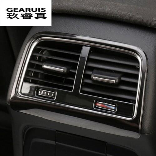 Car Styling Rear Air Panel Air Vent Outlet decoration frame covers Stickers trim for Audi A4 B8 A5 Q5 Interior Auto Accessories