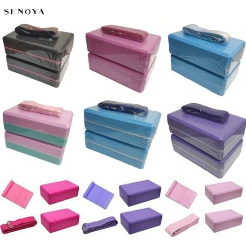 EVA Yoga Block Cotton Yoga Belt Combo Pilates Brick Fitness Strap For Stretching Aid Body Shaping Health Training Bolster Pillow